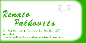 renato palkovits business card